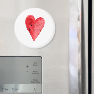 Red Heart Hugs Kisses Magnet