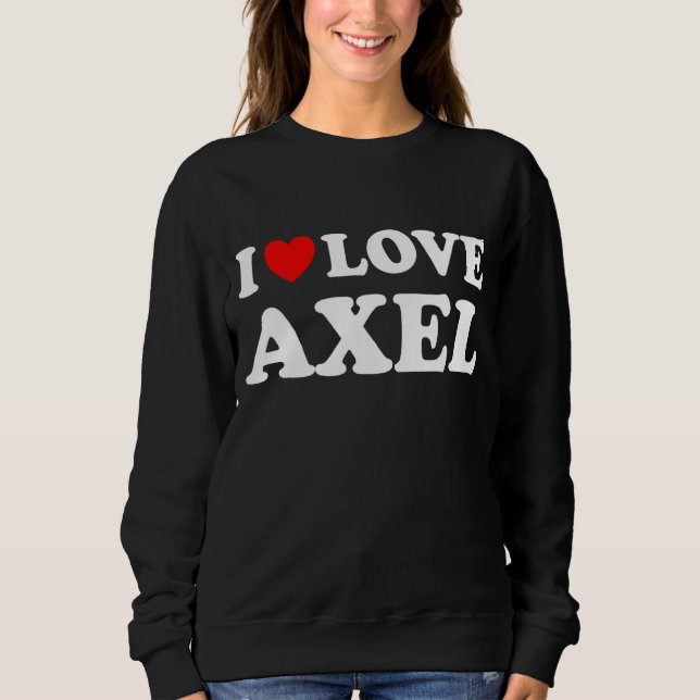 Red Heart I Love Axel Sweatshirt (Front)