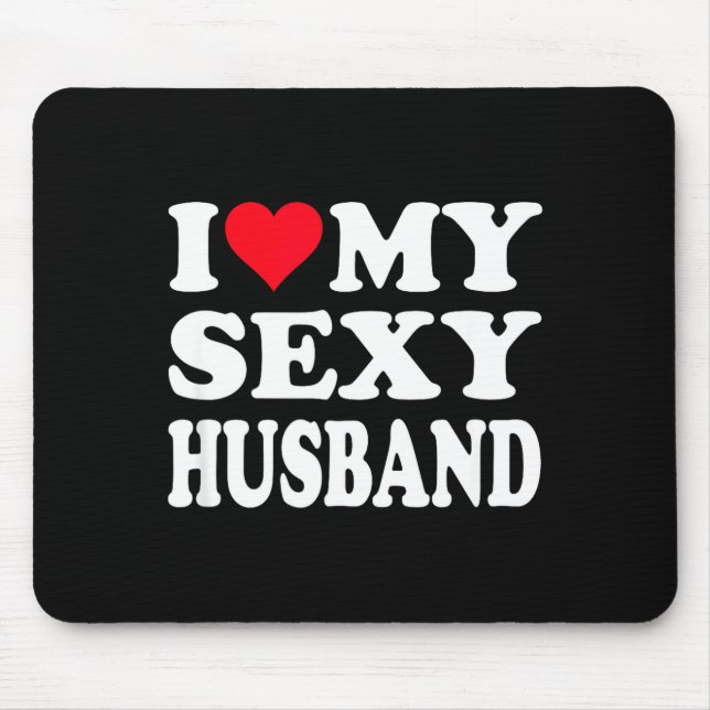 Red heart i love my husband Design Mouse Pad (Front)