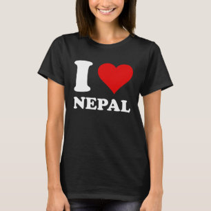Red Heart I Love Nepal T-Shirt