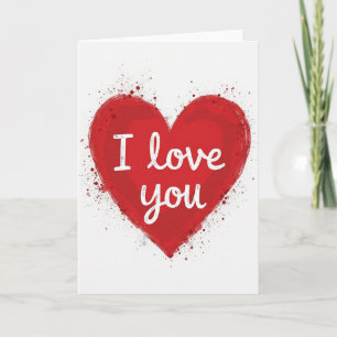 Red Heart I Love You Art Card