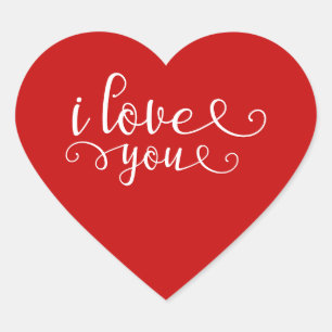 Red heart I love you Valentine’s Day Sticker
