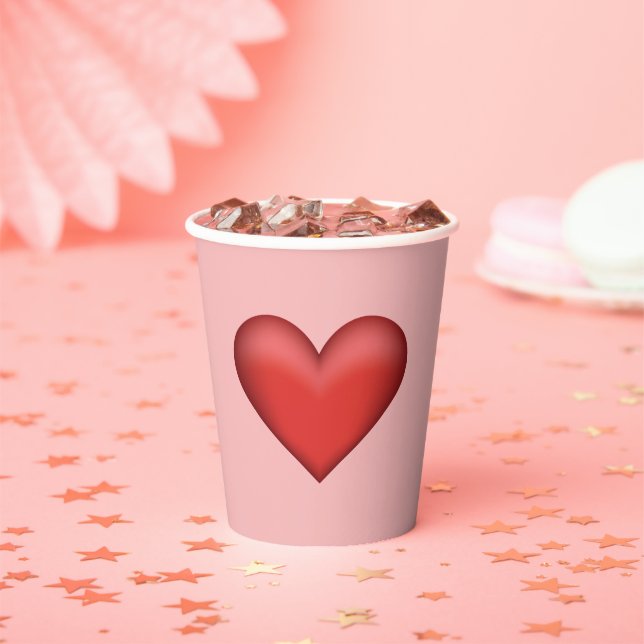 Red Heart Illustration Paper Cups (Insitu)