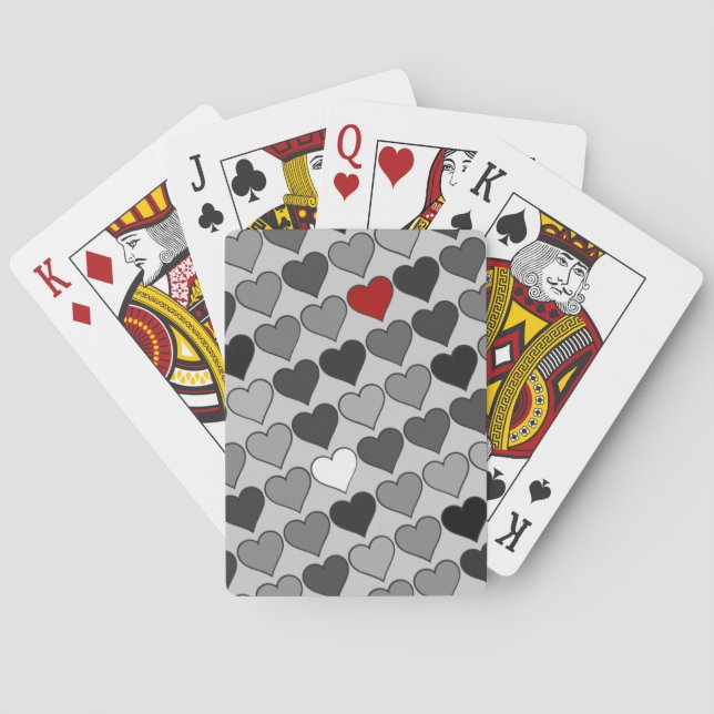 red heart in the crowd playing cards (Back)