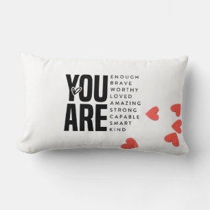 Red heart Inspirational Svg Self Love Lumbar Pillow