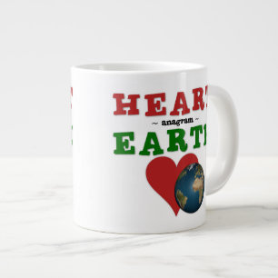 Red Heart is anagram for Green Earth Large Coffee Mug