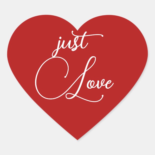 Red Heart ''Just Love'' for Valentine's   Sticker (Front)