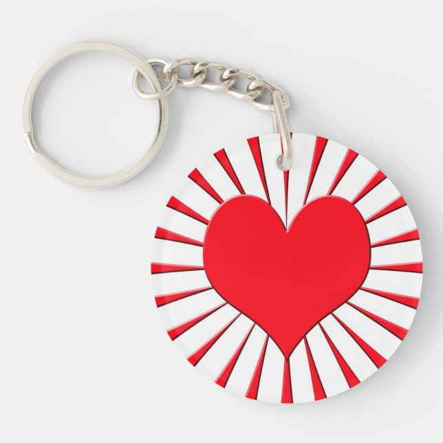 Red heart keychain (Front)
