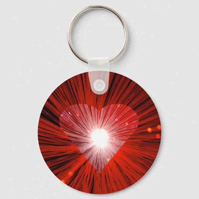 Red Heart keychain round (Front)