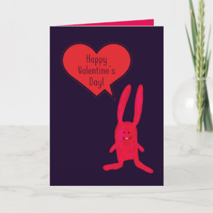 Red Heart, lapin lunatique Carte Saint Valentin