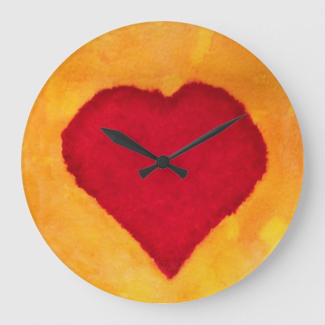 Red Heart Large Clock (Front)