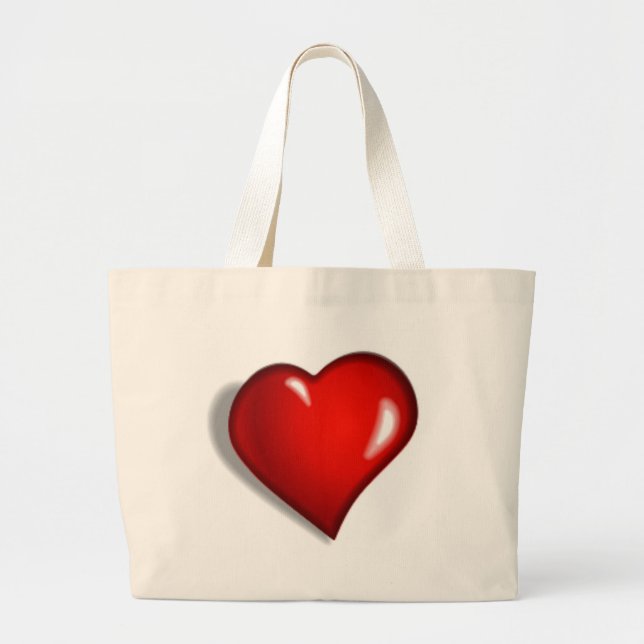 RED HEART LARGE TOTE BAG (Front)