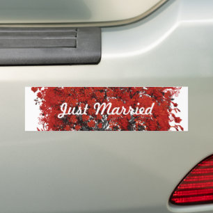 Red Heart Leaf Tree Bumper Sticker