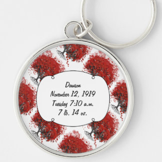 Red Heart Leaf Tree Keychain