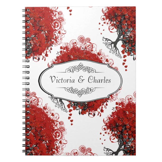 Red Heart Leaf Tree Notebook (Front)