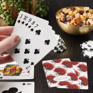 Red Heart Leaf Tree Playing Cards