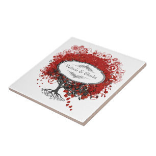 Red Heart Leaf Tree Tile