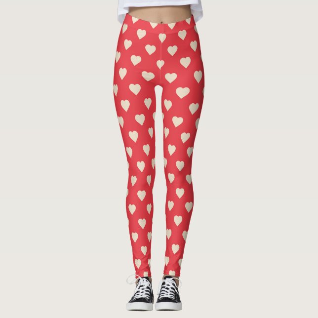 Red Heart leggings/ Valentines day leggings (Front)