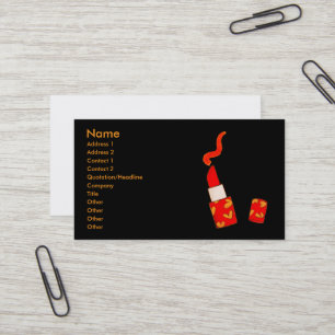Red Heart Lipstick Pop Art Design Business Card