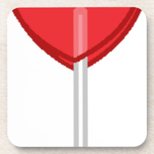 red heart lollipop coaster