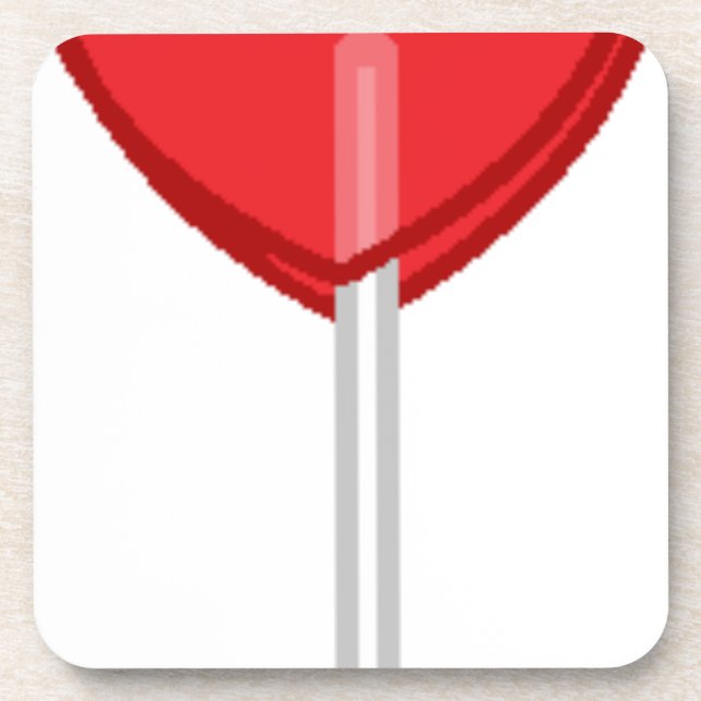 red heart lollipop coaster (Front)