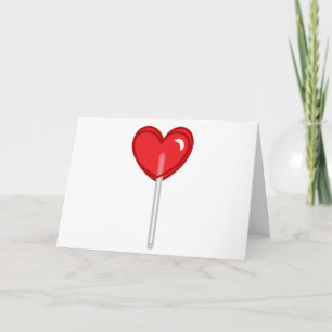 red heart lollipop holiday card