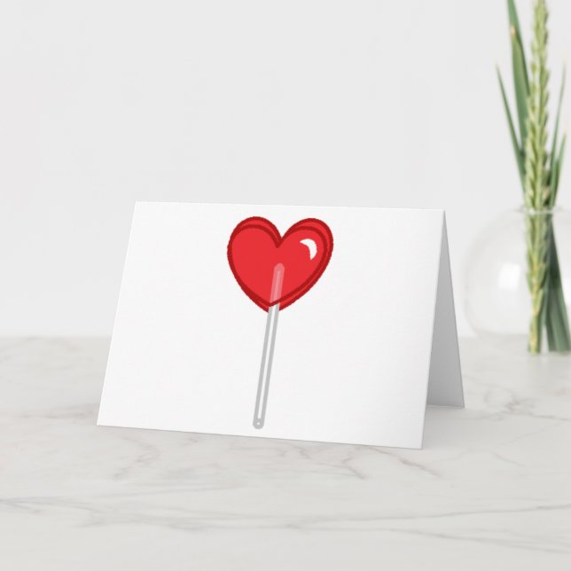 red heart lollipop holiday card (Front)