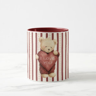 Red Heart Love Bear Mug