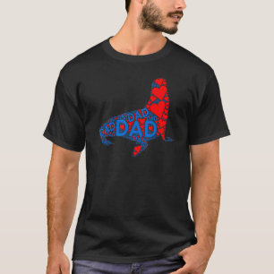 Red Heart Love Blue Dad Cute Seal Daddy Father's T-Shirt