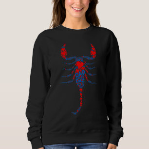 Red Heart Love Blue Dad  Insect Scorpion Daddy Fat Sweatshirt