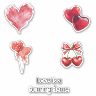 Red Heart Love Burning Flame