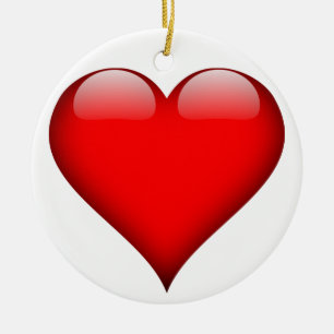 Red Heart Love Ceramic Ornament