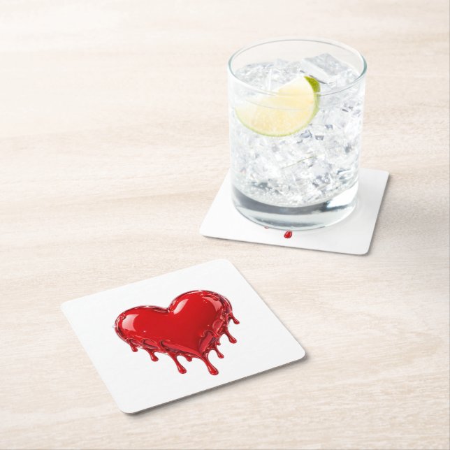 Red heart love coaster (Insitu)