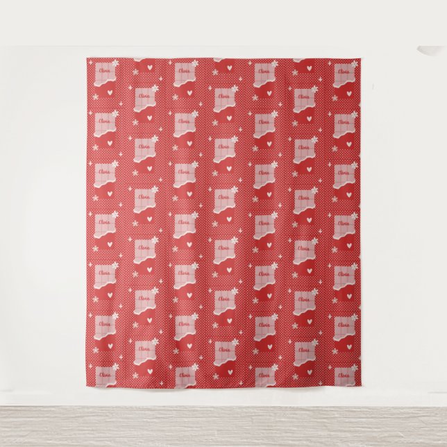 red heart love design Tapestry (Front)