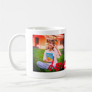 Red heart love happy valentine's day add photo nam coffee mug