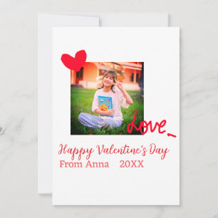 Red heart love happy valentine's day add photo nam holiday card