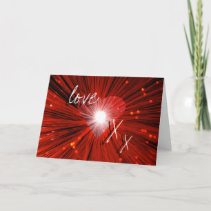Red Heart 'love & kisses' greetings card