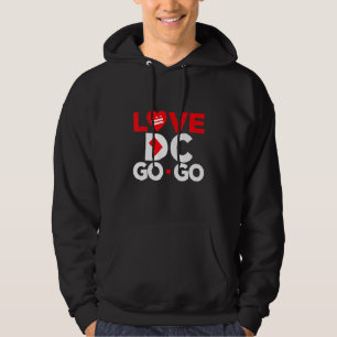 Red Heart Love Map DC Go Go Graphics Hoodie
