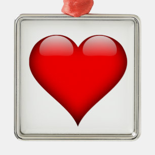 Red Heart Love Metal Ornament
