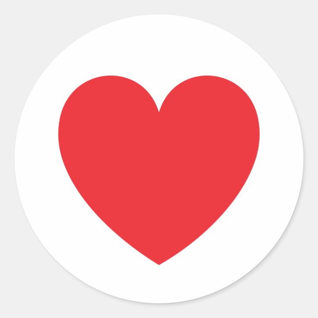 Red heart love or Valentines day Classic Round Sticker (Front)