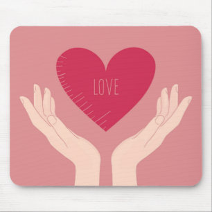 Red Heart love romantic Valentine's Day Mouse Pad