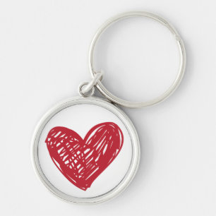 Red Heart Love Scribble - Wedding, Engagements Keychain