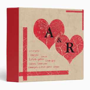 red heart love Valentine's day Binder