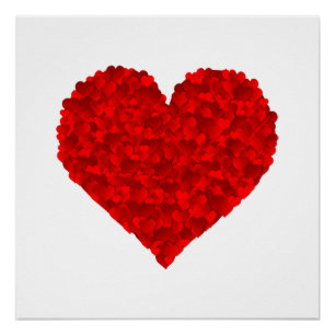 Red Heart Love Valentines for Girlfriend Women Him Poster