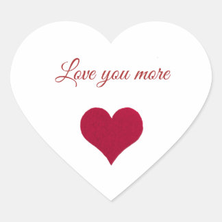 red heart love you more  sticker