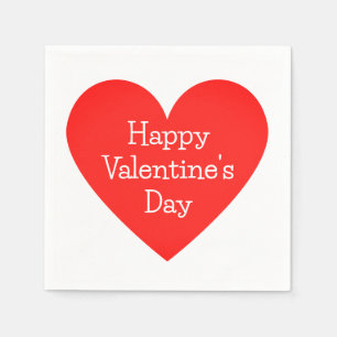 Red Heart Message  Napkin