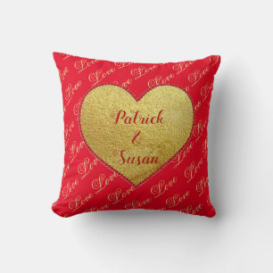 Red Heart Modern Elegant Love Valentines Day Throw Pillow