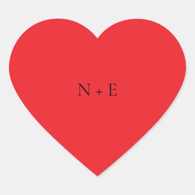 Red Heart Monogram NE Sticker (Front)