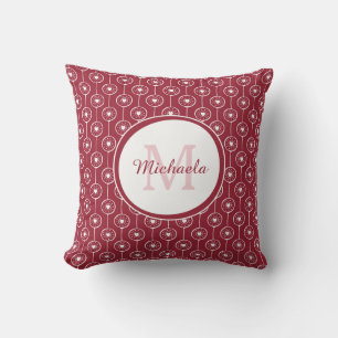 Red Heart Monogram Throw Pillow