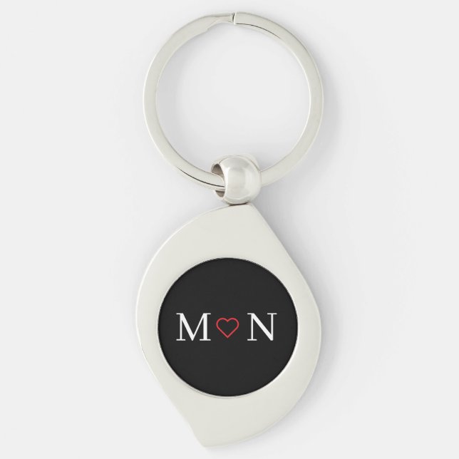 Red Heart monogrammed Keychain (Front)